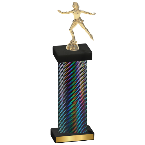 Single Black Carbon Fiber Skater Trophy