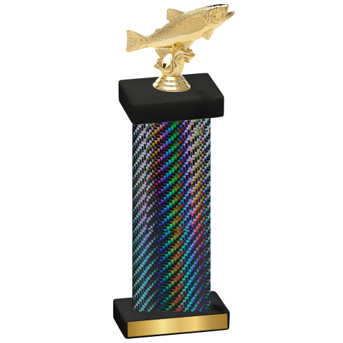 Single Black Carbon Fiber Fishing Trophy