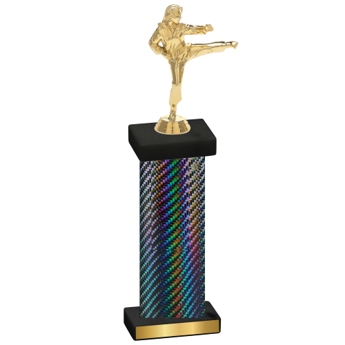 Single Black Carbon Fiber Karate Trophy