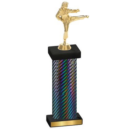 Single Black Carbon Fiber Karate Trophy