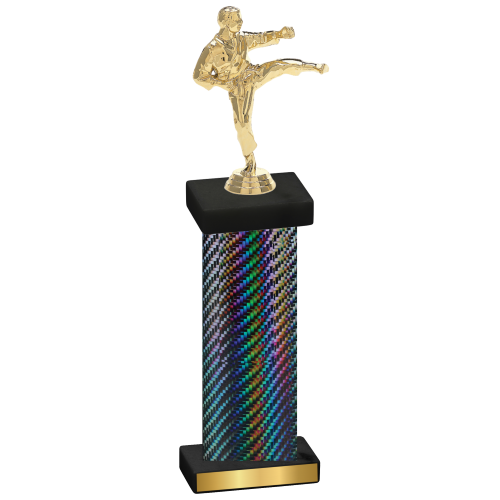 Single Black Carbon Fiber Karate Trophy