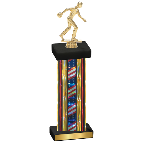 Single Flag USA Bowling Trophy