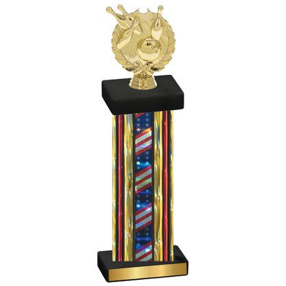 Single Flag USA Bowling Trophy