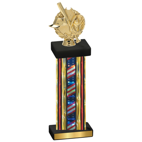 Single Flag USA Baseball Trophy