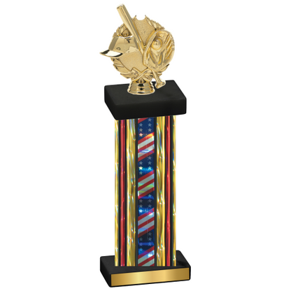 Single Flag USA Baseball Trophy