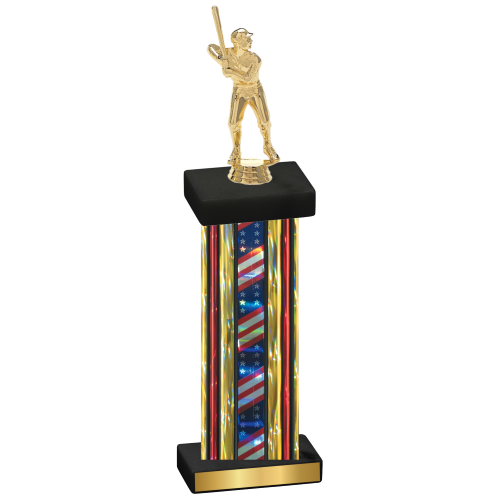 Single Flag USA Baseball Trophy