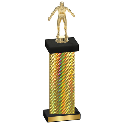 Single Gold Carbon Fiber Wrestling Trophy