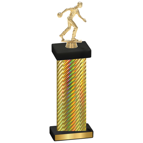 Single Gold Carbon Fiber Bowling Trophy