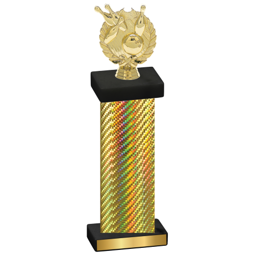 Single Gold Carbon Fiber Bowling Trophy