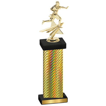 Single Gold Carbon Fiber Flag Football Trophy