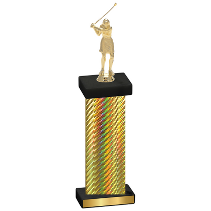 Single Gold Carbon Fiber Golf Trophy