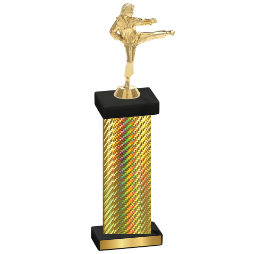 Single Gold Carbon Fiber Karate Trophy