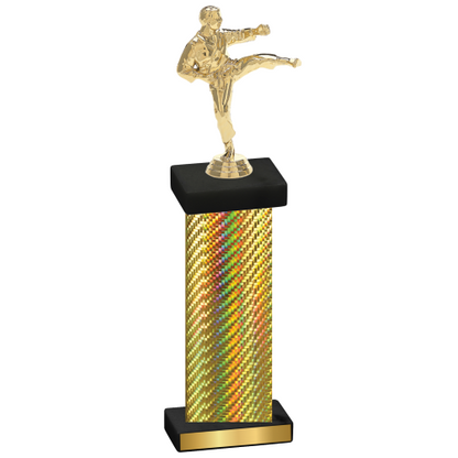 Single Gold Carbon Fiber Karate Trophy