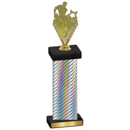 Single Silver Carbon Fiber Rugby Trophy