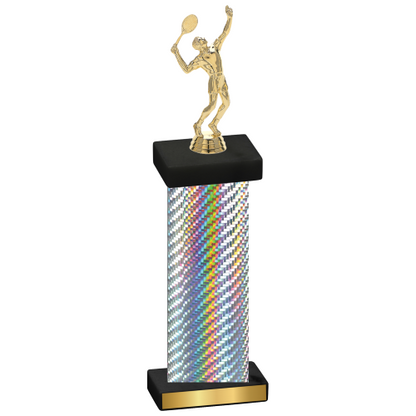 Single Silver Carbon Fiber Tennis Trophy