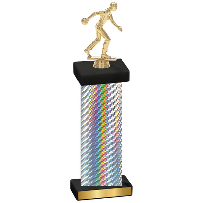 Single Silver Carbon Fiber Bowling Trophy