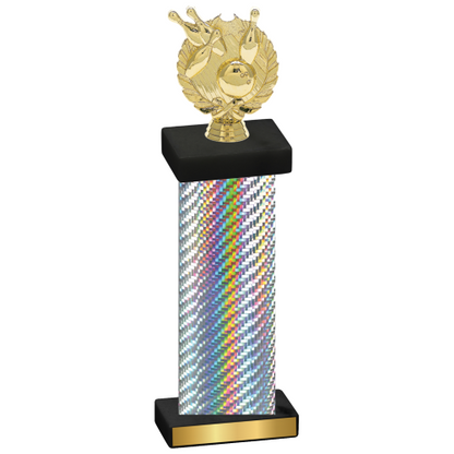 Single Silver Carbon Fiber Bowling Trophy