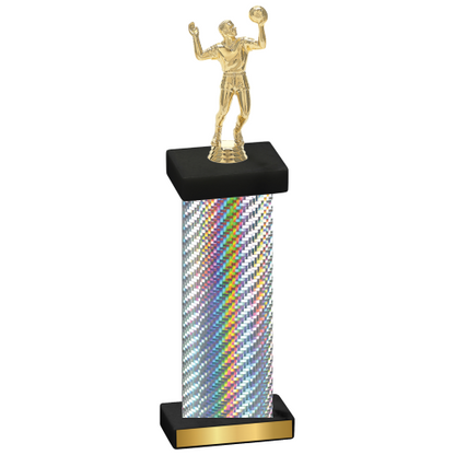 Single Silver Carbon Fiber Volleyball Trophy