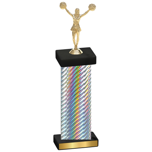 Single Silver Carbon Fiber Cheerleading Trophy