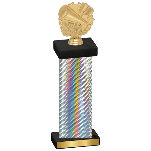 Single Silver Carbon Fiber Cheerleading Trophy