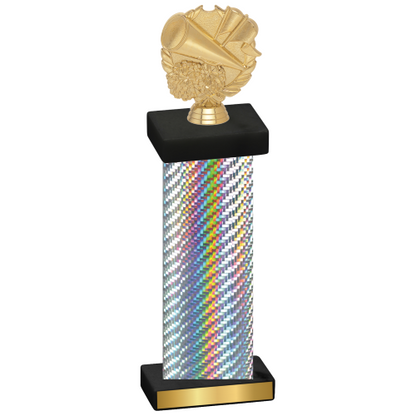 Single Silver Carbon Fiber Cheerleading Trophy