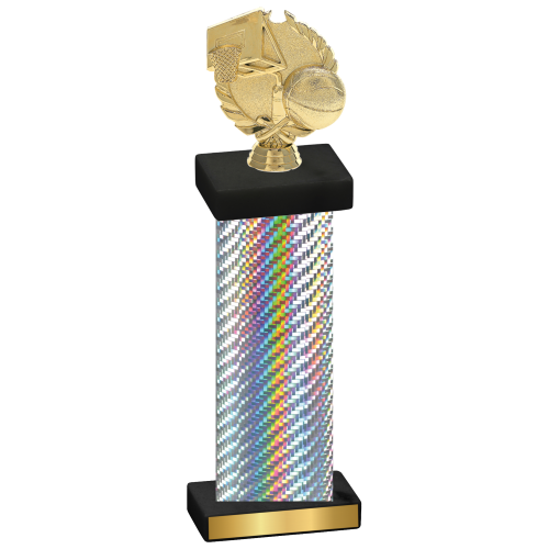 Single Silver Carbon Fiber Basketball Trophy