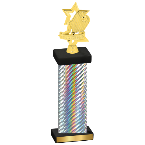 Single Silver Carbon Fiber Pickleball Trophy