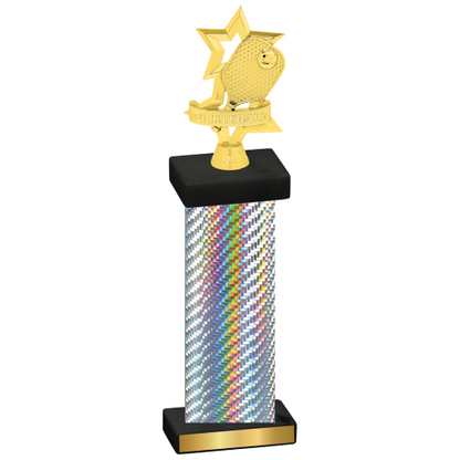 Single Silver Carbon Fiber Pickleball Trophy