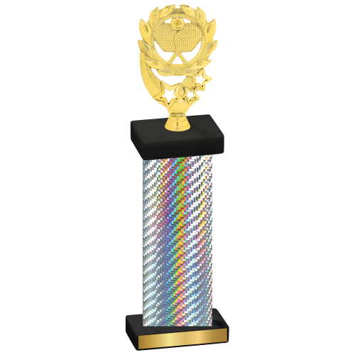 Single Silver Carbon Fiber Pickleball Trophy