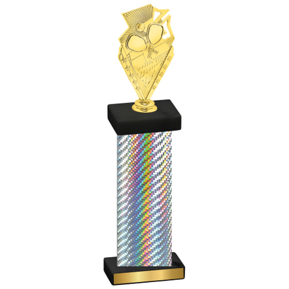 Single Silver Carbon Fiber Pickleball Trophy