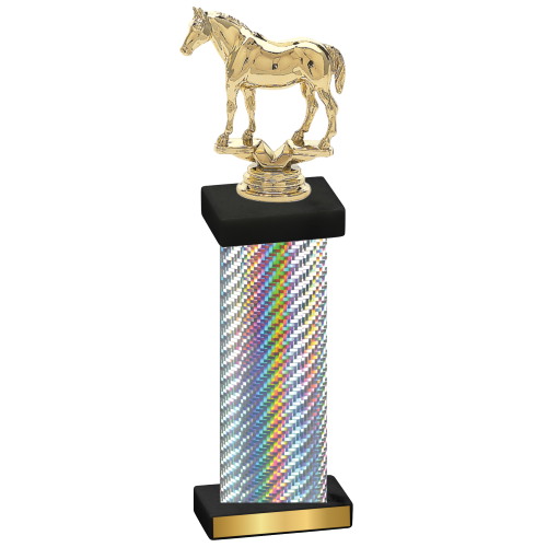 Single Silver Carbon Fiber Horses Trophy