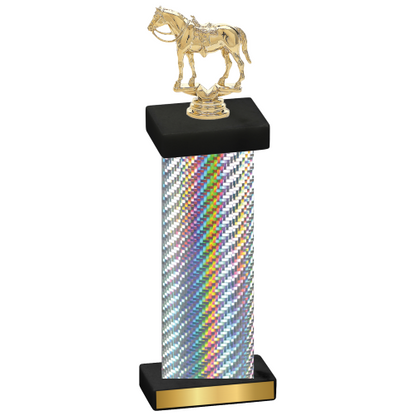 Single Silver Carbon Fiber Horses Trophy