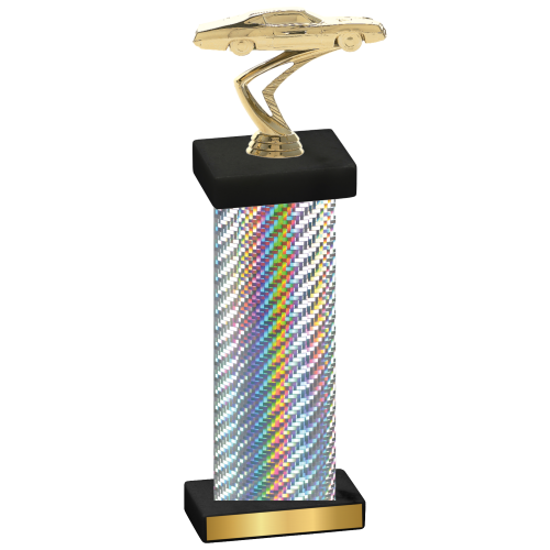 Single Silver Carbon Fiber Cars Trophy