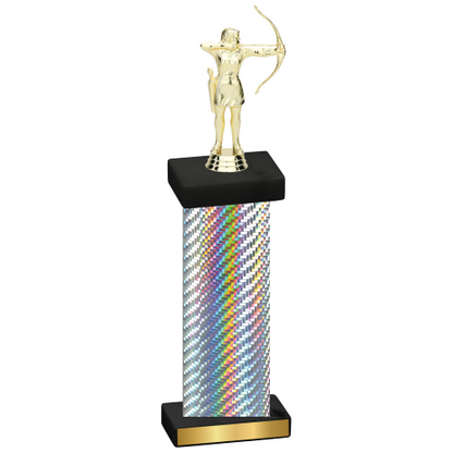 Single Silver Carbon Fiber Archery Trophy