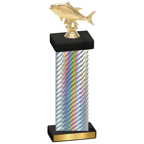 Single Silver Carbon Fiber Fishing Trophy