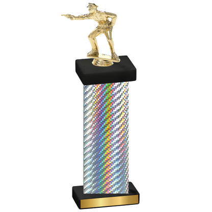 Single Silver Carbon Fiber Shooter Trophy