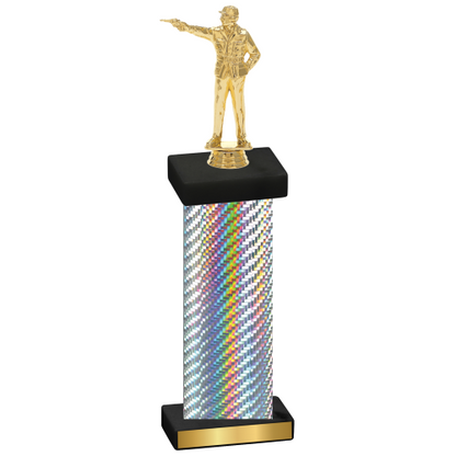 Single Silver Carbon Fiber Shooter Trophy