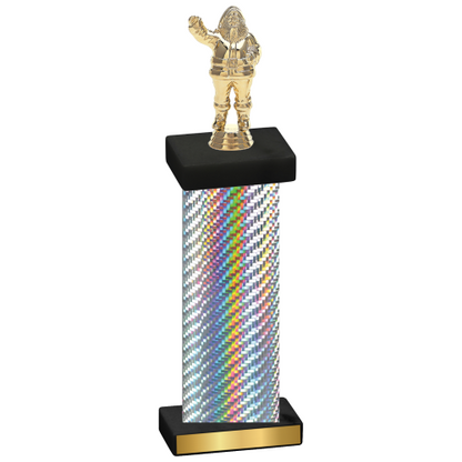 Single Silver Carbon Fiber Holiday Trophy