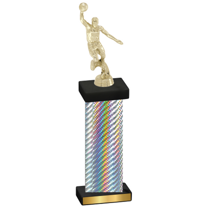 Single Silver Carbon Fiber Basketball Trophy