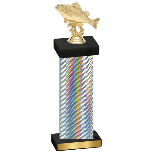 Single Silver Carbon Fiber Fishing Trophy