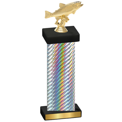 Single Silver Carbon Fiber Fishing Trophy