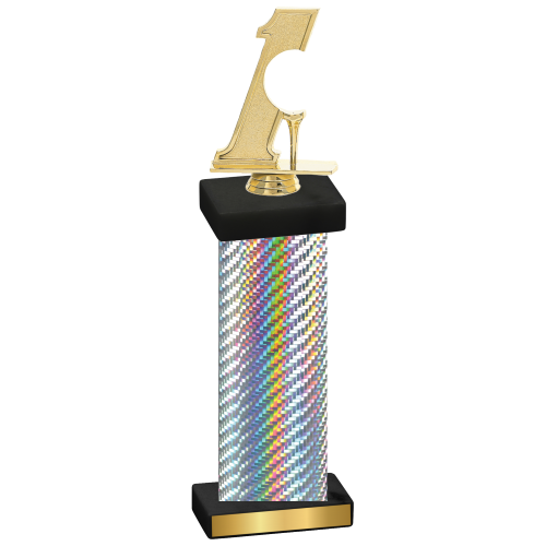 Single Silver Carbon Fiber Golf Trophy