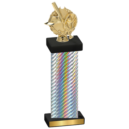 Single Silver Carbon Fiber Baseball Trophy