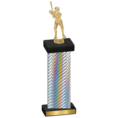 Single Silver Carbon Fiber Baseball Trophy