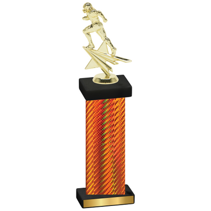 Single Orange Carbon Fiber Football Trophy