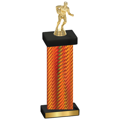 Single Orange Carbon Fiber Rugby Trophy