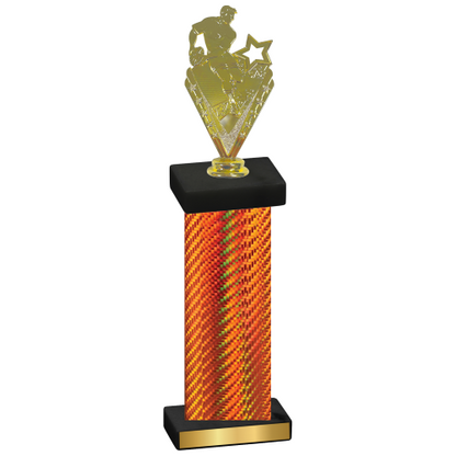 Single Orange Carbon Fiber Rugby Trophy