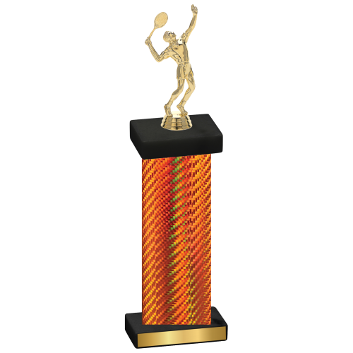 Single Orange Carbon Fiber Tennis Trophy