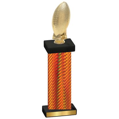 Single Orange Carbon Fiber Football Trophy