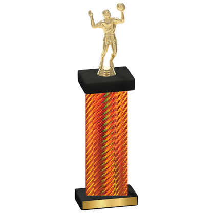 Single Orange Carbon Fiber Volleyball Trophy